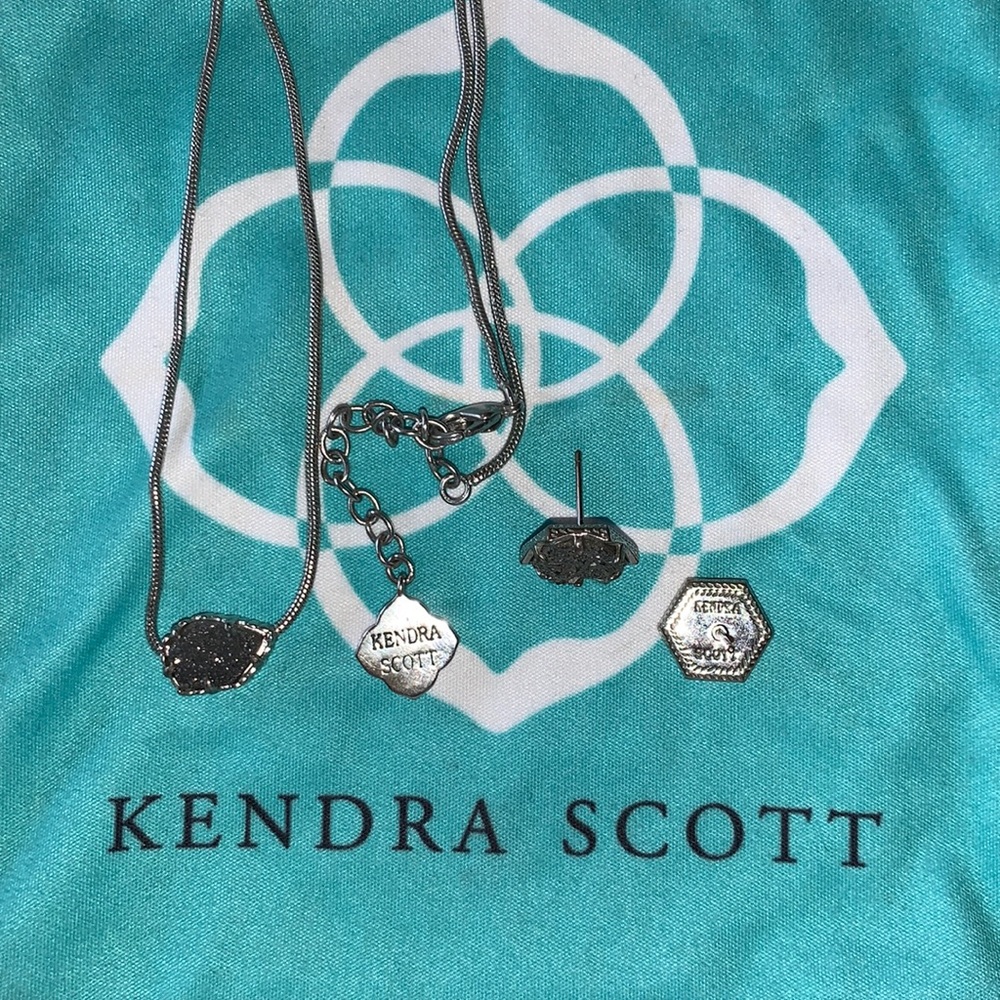 Kendra Scott Platinum Drusy Set